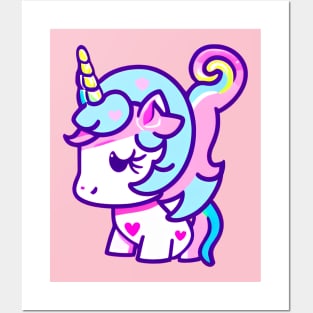 A CUTE KAWAI Unicorn Posters and Art